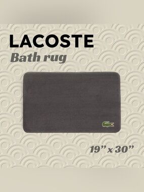 🇫🇷👍GUC LACOSTE | Iconic GRAY Crocodile Memory Foam Bath Rug, 19" x 30"*